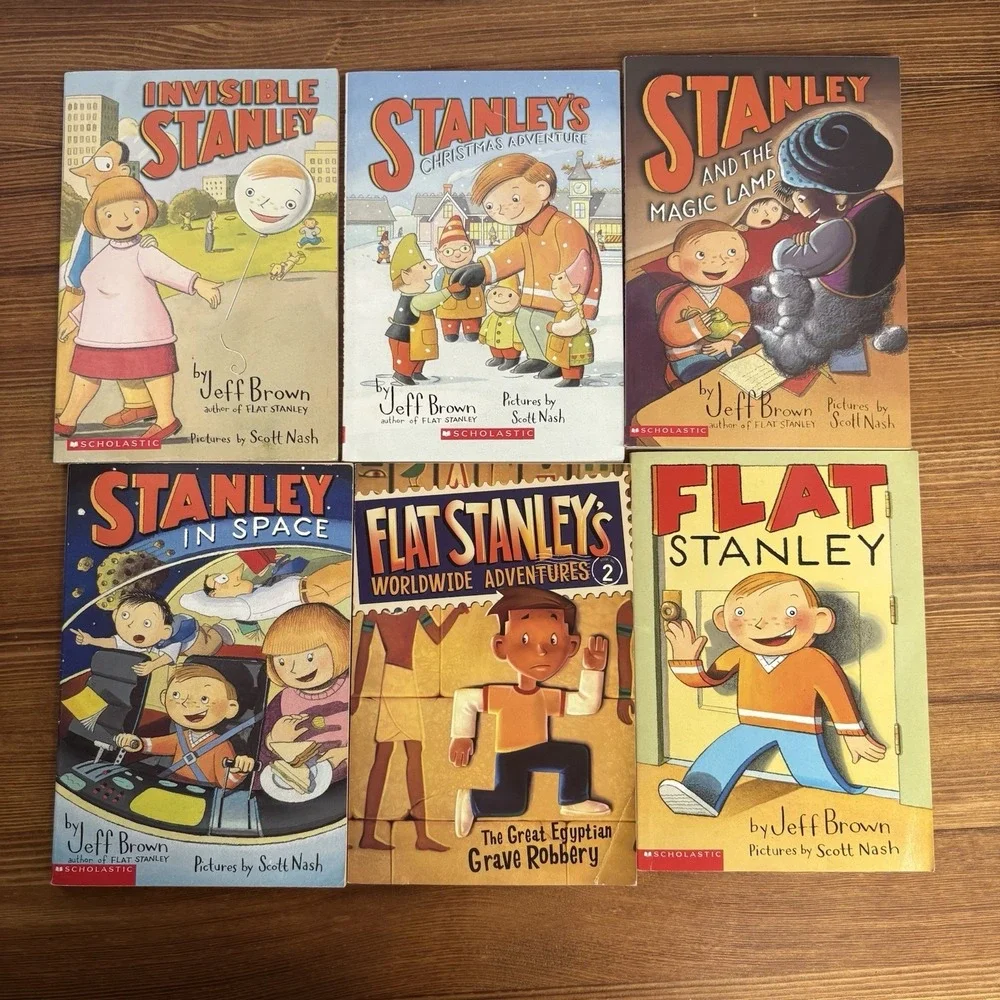 Flat Stanley Book Lot of 6 Scholastic Jeff Brown Paperback Children's Books